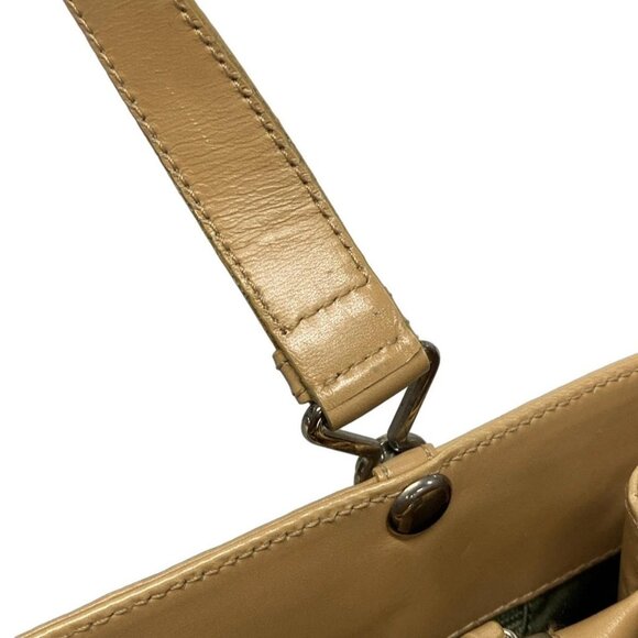 Auth DIOR/ChristianDior Trotteur Khaki Cream Beige Jacquard Leather Tote Bag - Picture 8 of 16